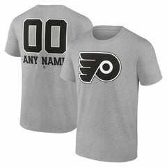 NHL Gray Philadelphia Flyers Big & Tall Personalized Name & Number Monochrome T-Shirt