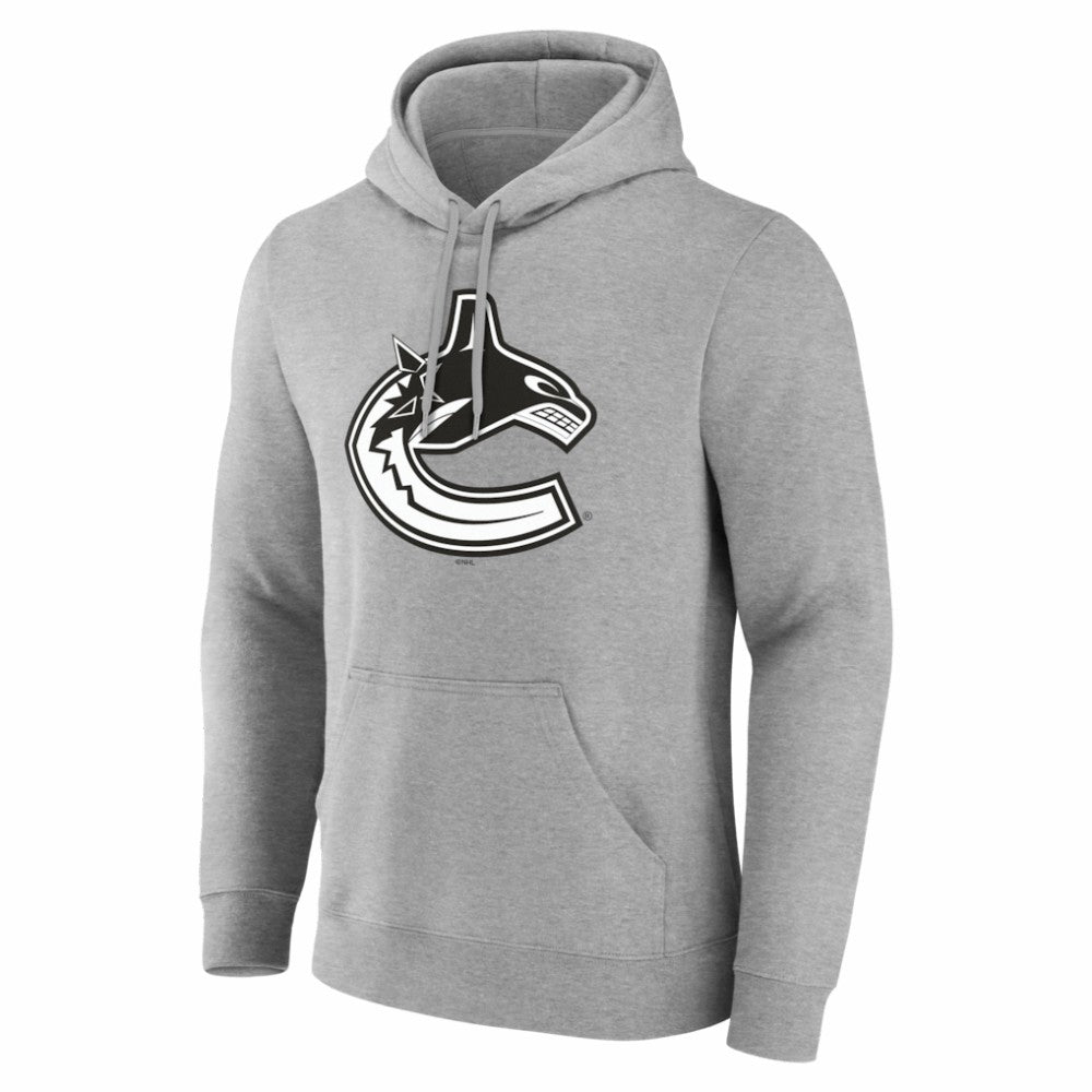 NHL Gray Vancouver Canucks Big & Tall Personalized Name & Number Monochrome Pullover Hoodie
