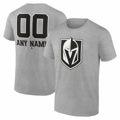 NHL Gray Vegas Golden Knights Big & Tall Personalized Name & Number Monochrome T-Shirt