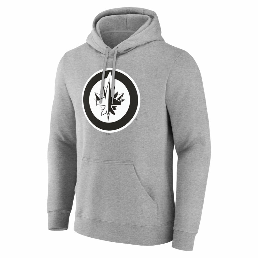 NHL Gray Winnipeg Jets Big & Tall Personalized Name & Number Monochrome Pullover Hoodie