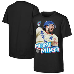 NHL Black Mika Zibanejad New York Rangers Outerstuff Youth Miami Mika T-Shirt