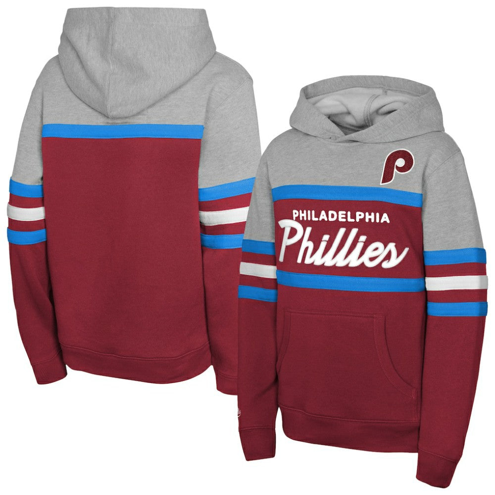 MLB Philadelphia Phillies Mitchell & Ness Youth Cooperstown Head Coach Pullover Hoodie