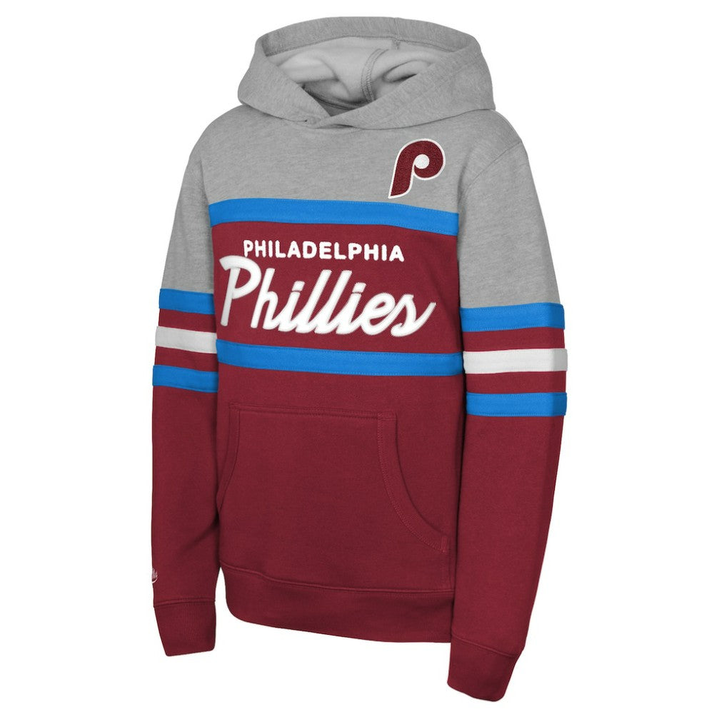 MLB Philadelphia Phillies Mitchell & Ness Youth Cooperstown Head Coach Pullover Hoodie