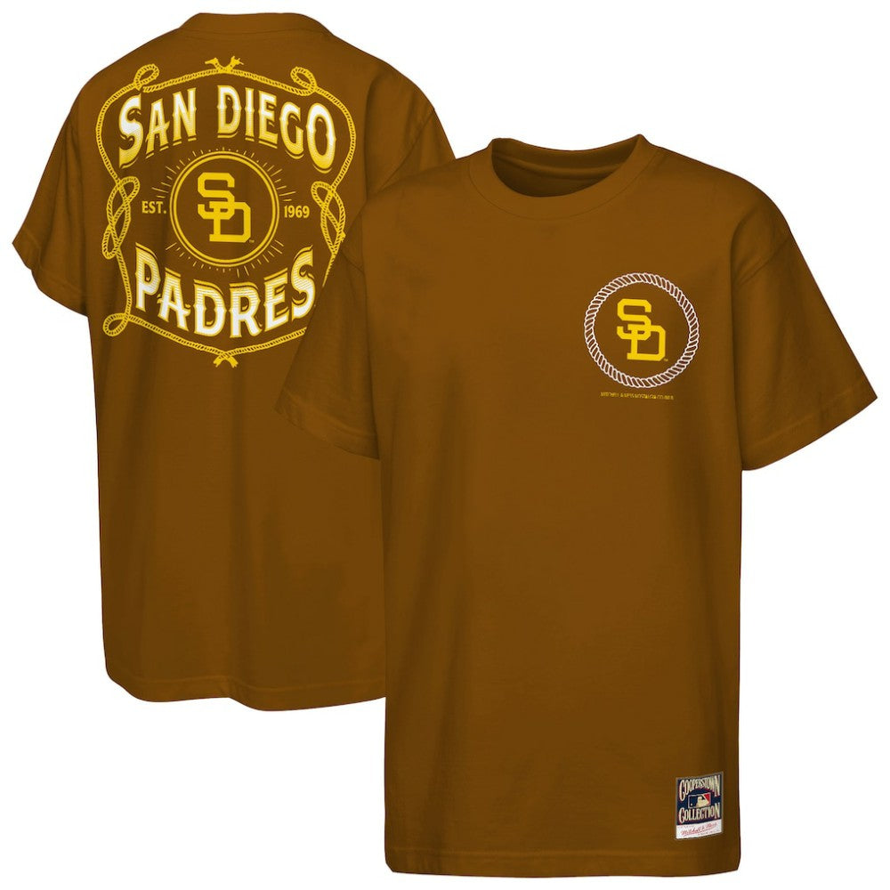 MLB San Diego Padres Mitchell & Ness Youth Cooperstown Rodeo Rope T-Shirt