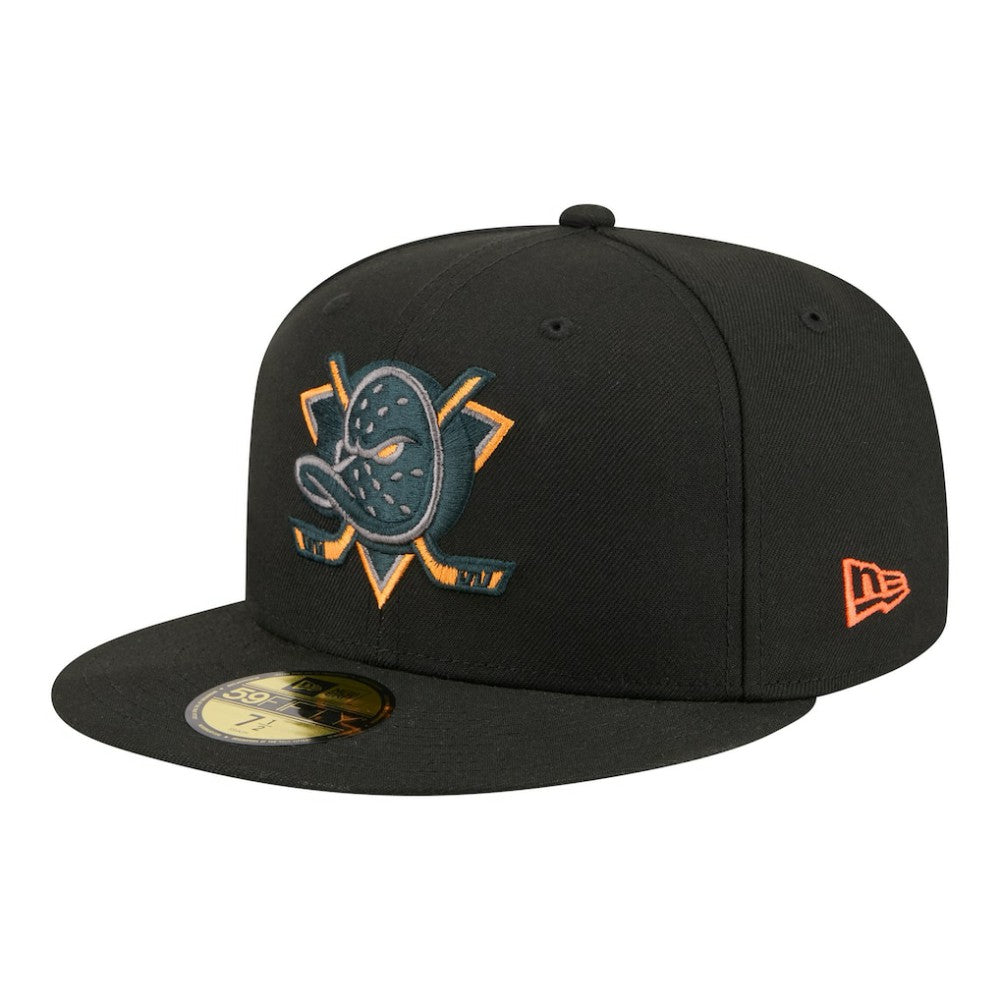 NHL Black Anaheim Ducks New Era Color Pop 59FIFTY Fitted Hat