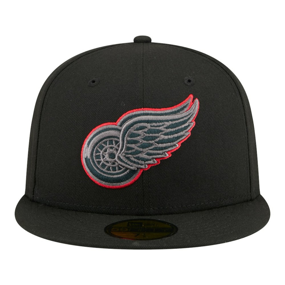 NHL Black Detroit Red Wings New Era Color Pop 59FIFTY Fitted Hat