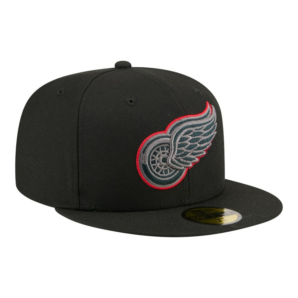 NHL Black Detroit Red Wings New Era Color Pop 59FIFTY Fitted Hat