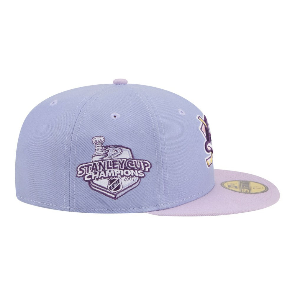 NHL Light Purple/Purple Anaheim Ducks New Era Lavender Bloom 59FIFTY Fitted Hat