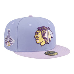 NHL Light Purple/Purple Chicago Blackhawks New Era Lavender Bloom 59FIFTY Fitted Hat