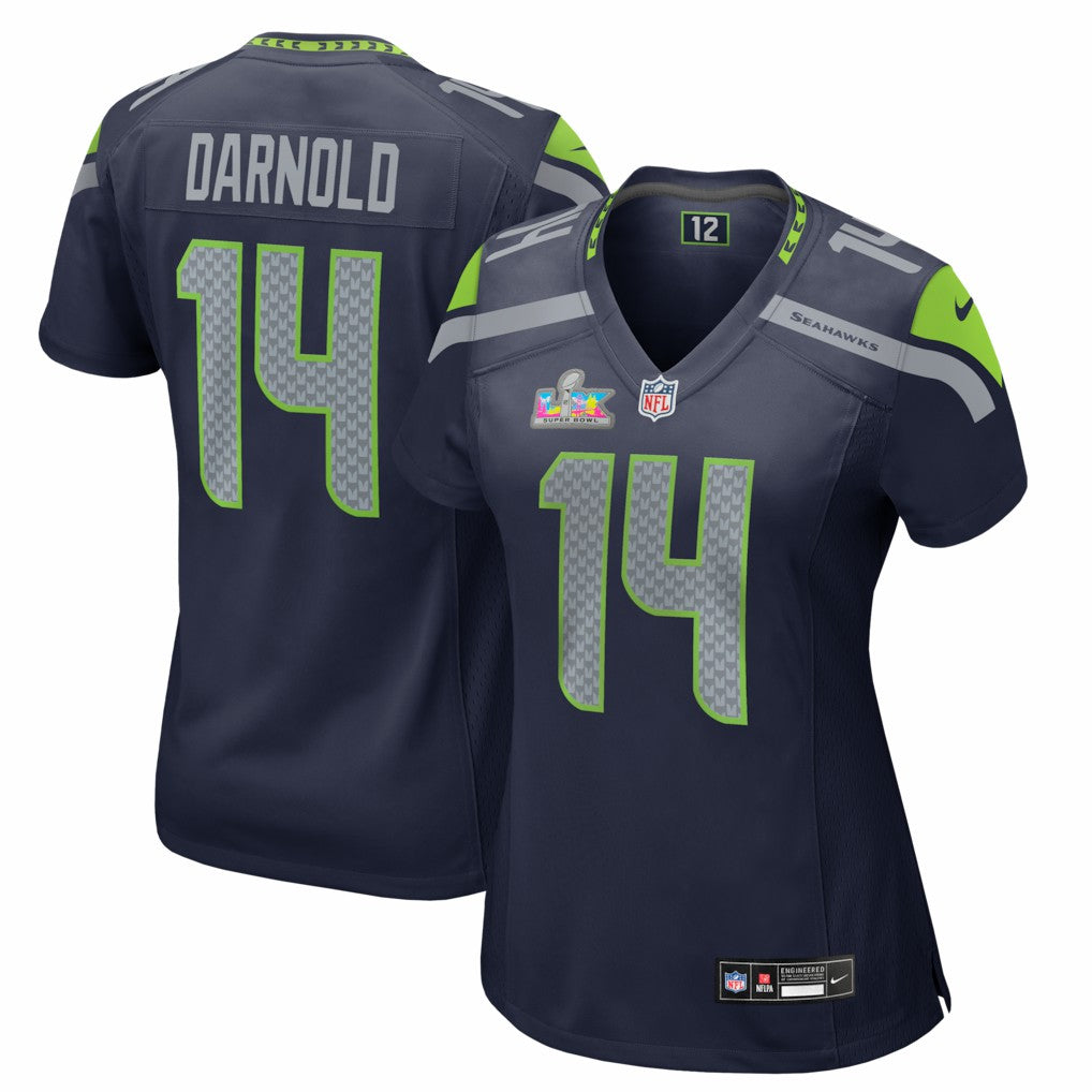 Sam Darnold  Women's Super Bowl LX Patch Game Jersey - Seattle Seahawks
