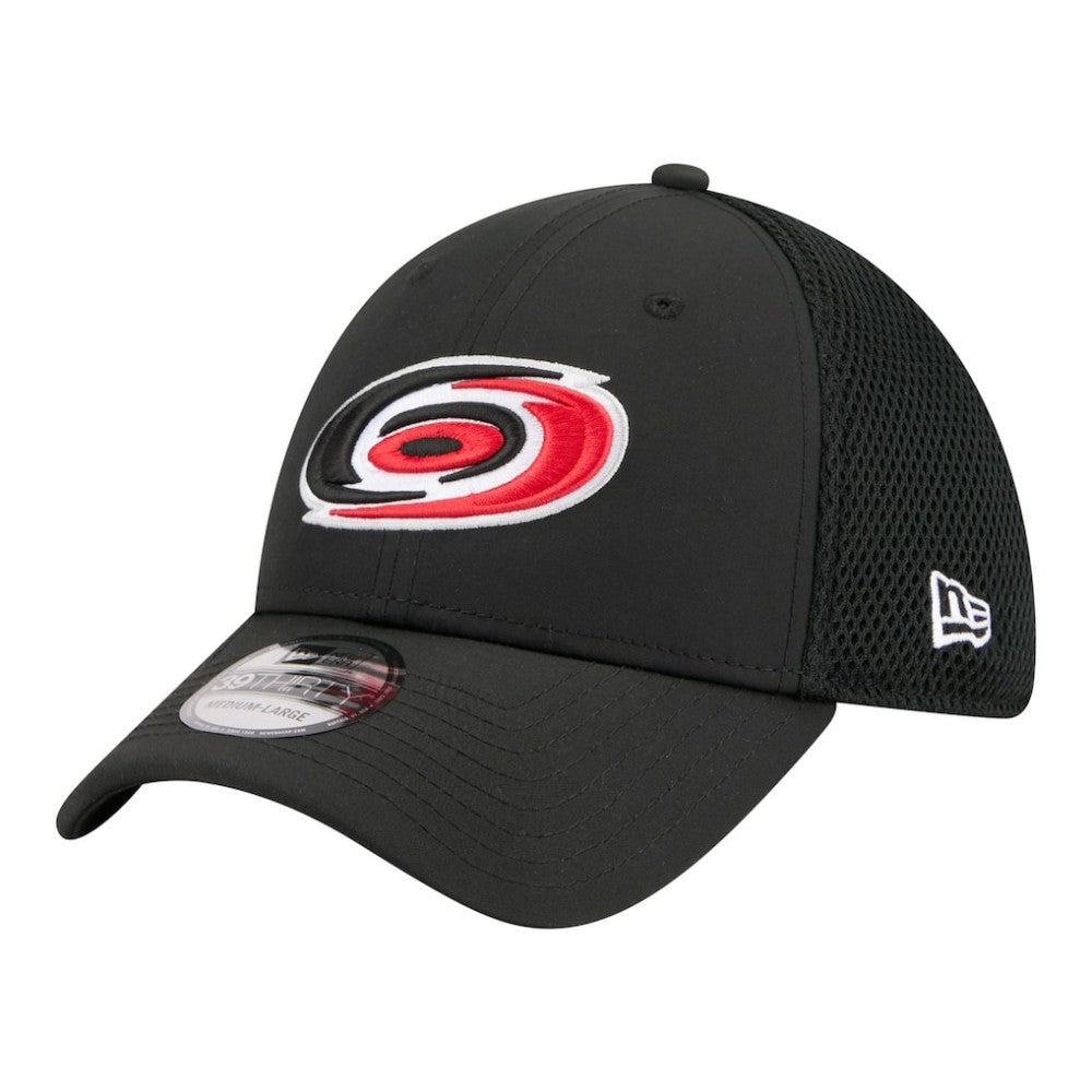 NHL Black Carolina Hurricanes New Era Logo 39THIRTY Flex Hat