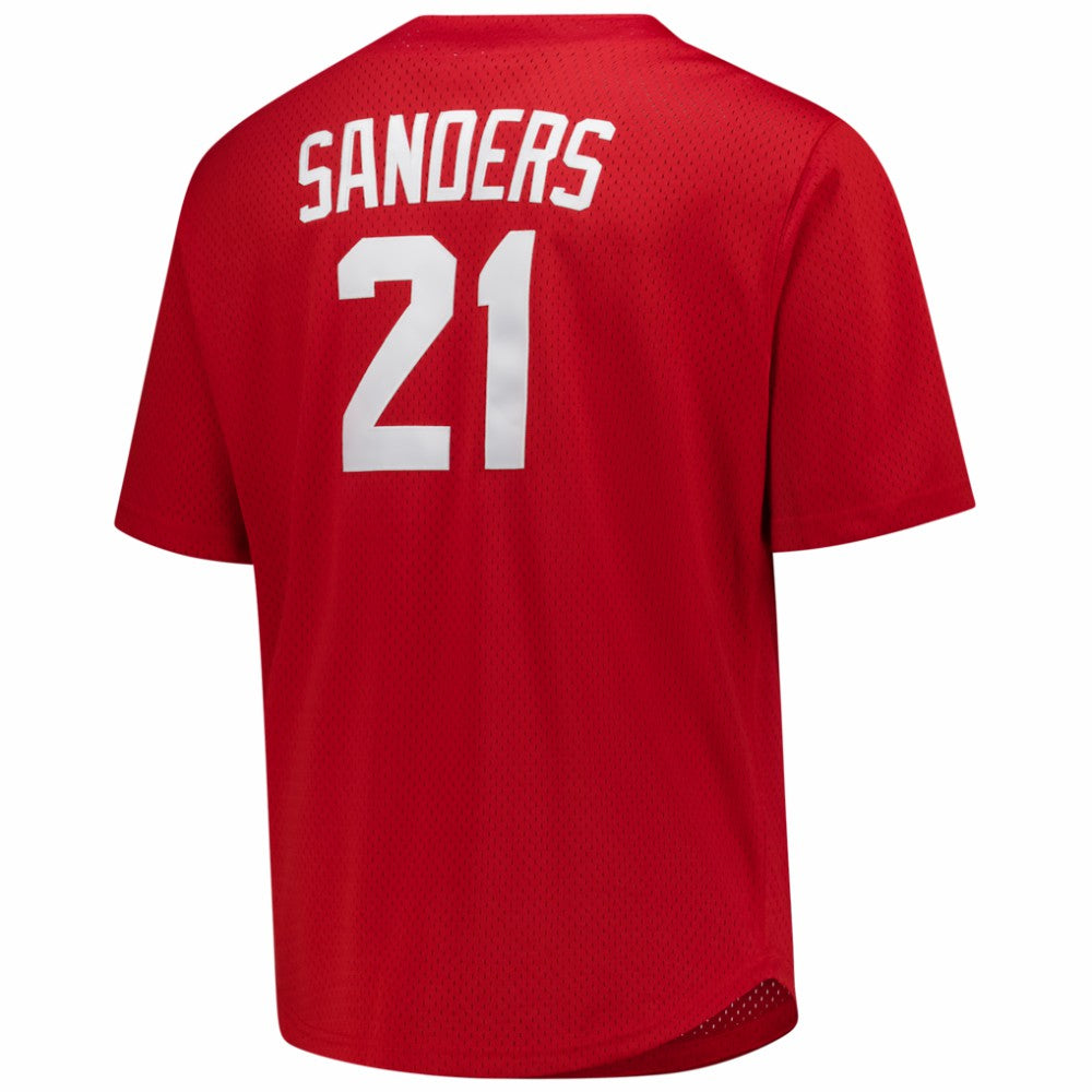 MLB Deion Sanders Cincinnati Reds Mitchell & Ness Big & Tall Cooperstown Mesh Batting Practice Jersey