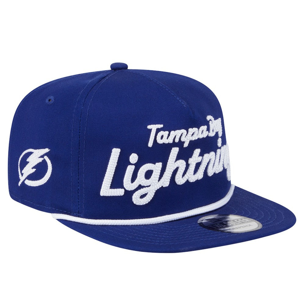 NHL Blue Tampa Bay Lightning New Era Team Text Golfer Adjustable Hat