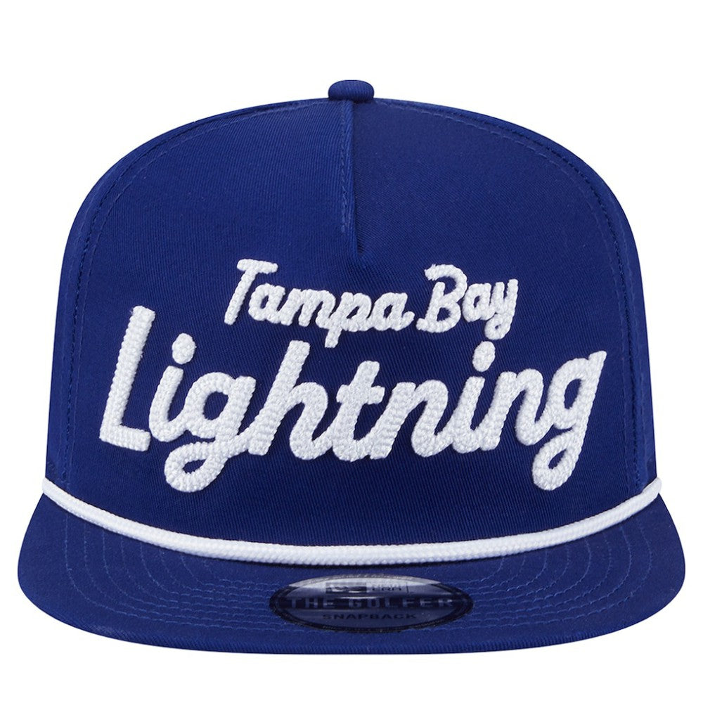 NHL Blue Tampa Bay Lightning New Era Team Text Golfer Adjustable Hat