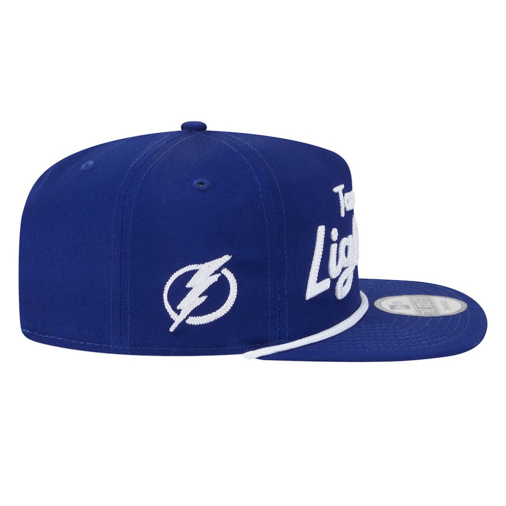 NHL Blue Tampa Bay Lightning New Era Team Text Golfer Adjustable Hat