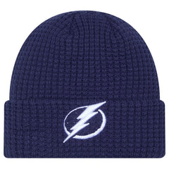 NHL Blue Tampa Bay Lightning New Era Waffle Cuffed Knit Hat