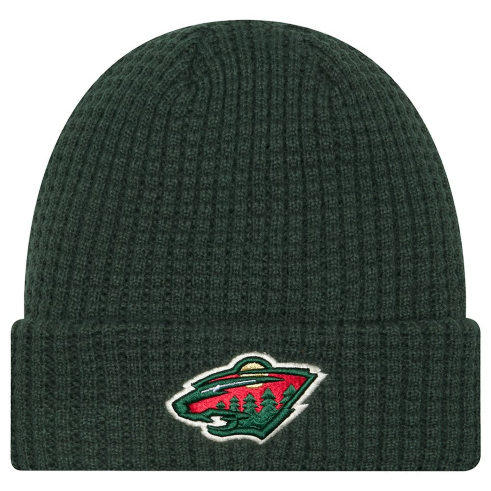 NHL Green Minnesota Wild New Era Waffle Cuffed Knit Hat