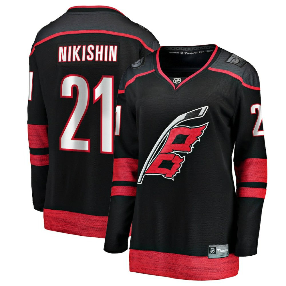 NHL Black Alexander Nikishin Carolina Hurricanes Fanatics Women's Home Breakaway Jersey