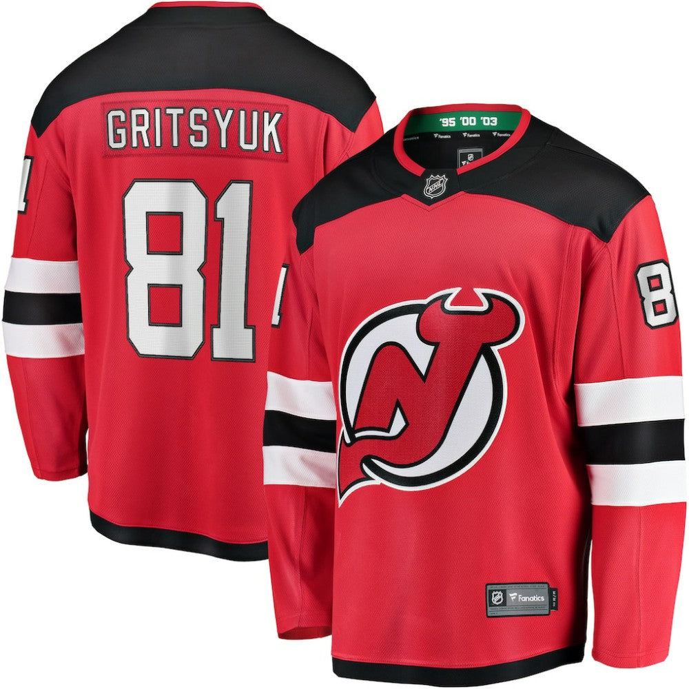 NHL Red Arseny Gritsyuk New Jersey Devils Fanatics Home Breakaway Jersey
