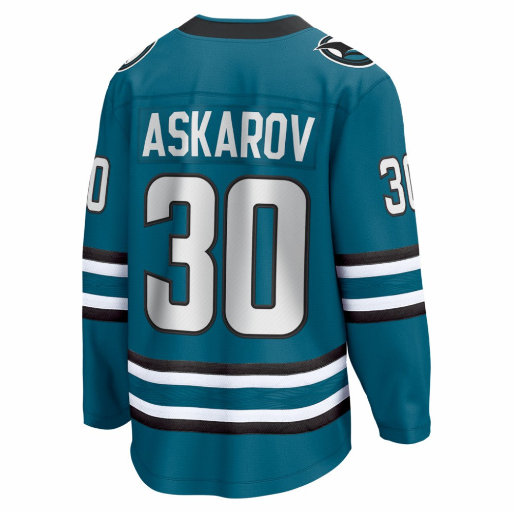 NHL Teal Yaroslav Askarov San Jose Sharks Fanatics Home Breakaway Jersey