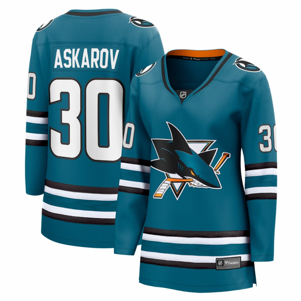 NHL Teal Yaroslav Askarov San Jose Sharks Fanatics Women's Home Breakaway Jersey