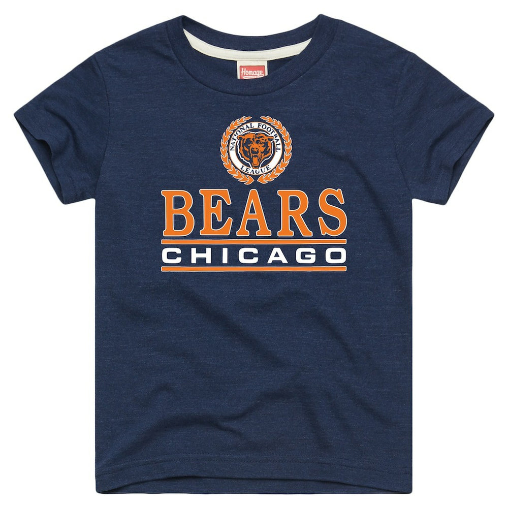 Homage Youth Crest Tri-Blend T-Shirt - Chicago Bears