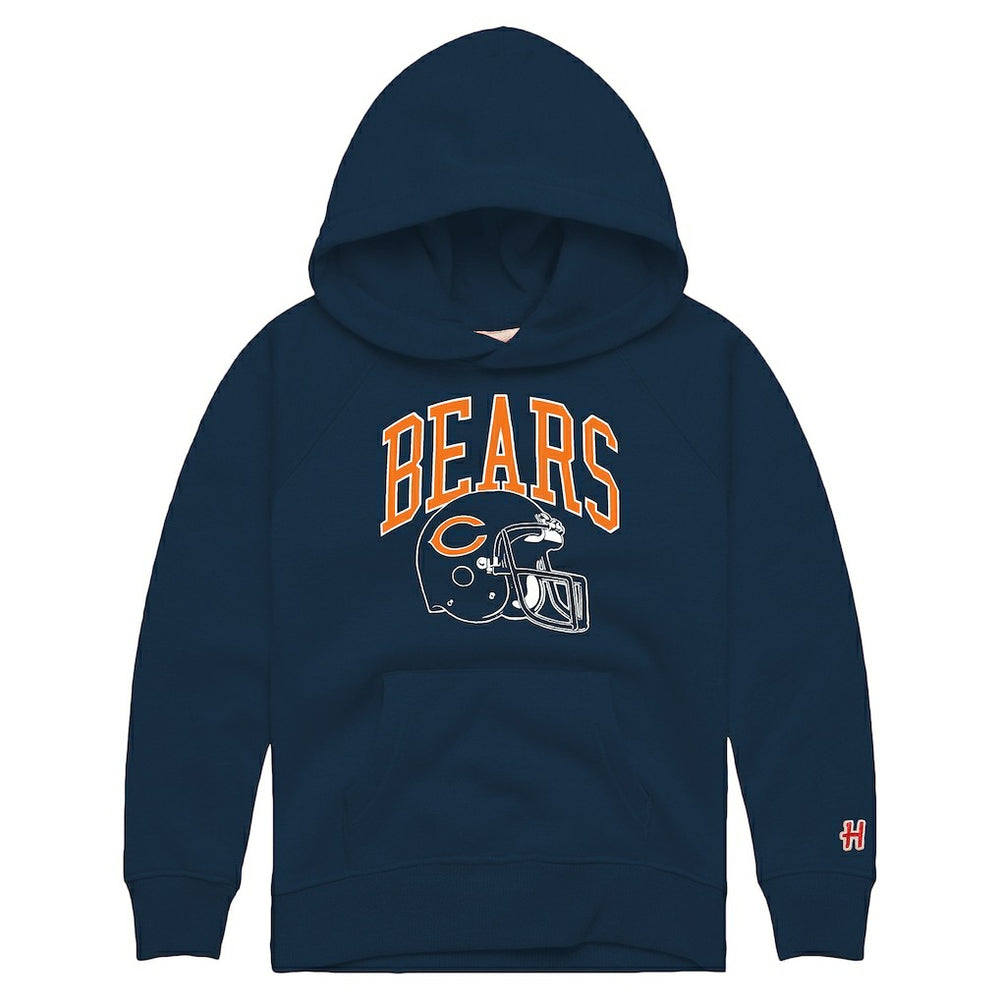 Homage Youth Helmet Retro Tri-Blend Hoodie - Chicago Bears