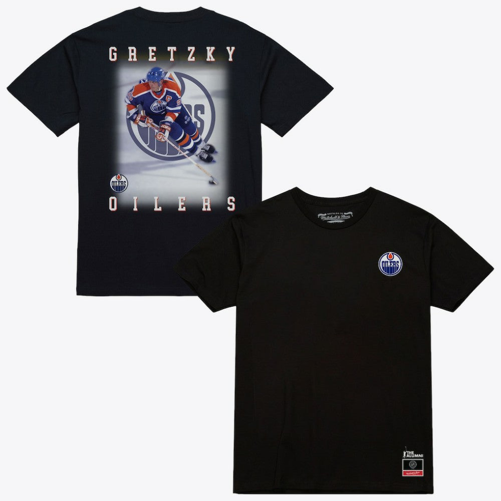NHL Black Wayne Gretzky Edmonton Oilers Mitchell & Ness Photo T-Shirt