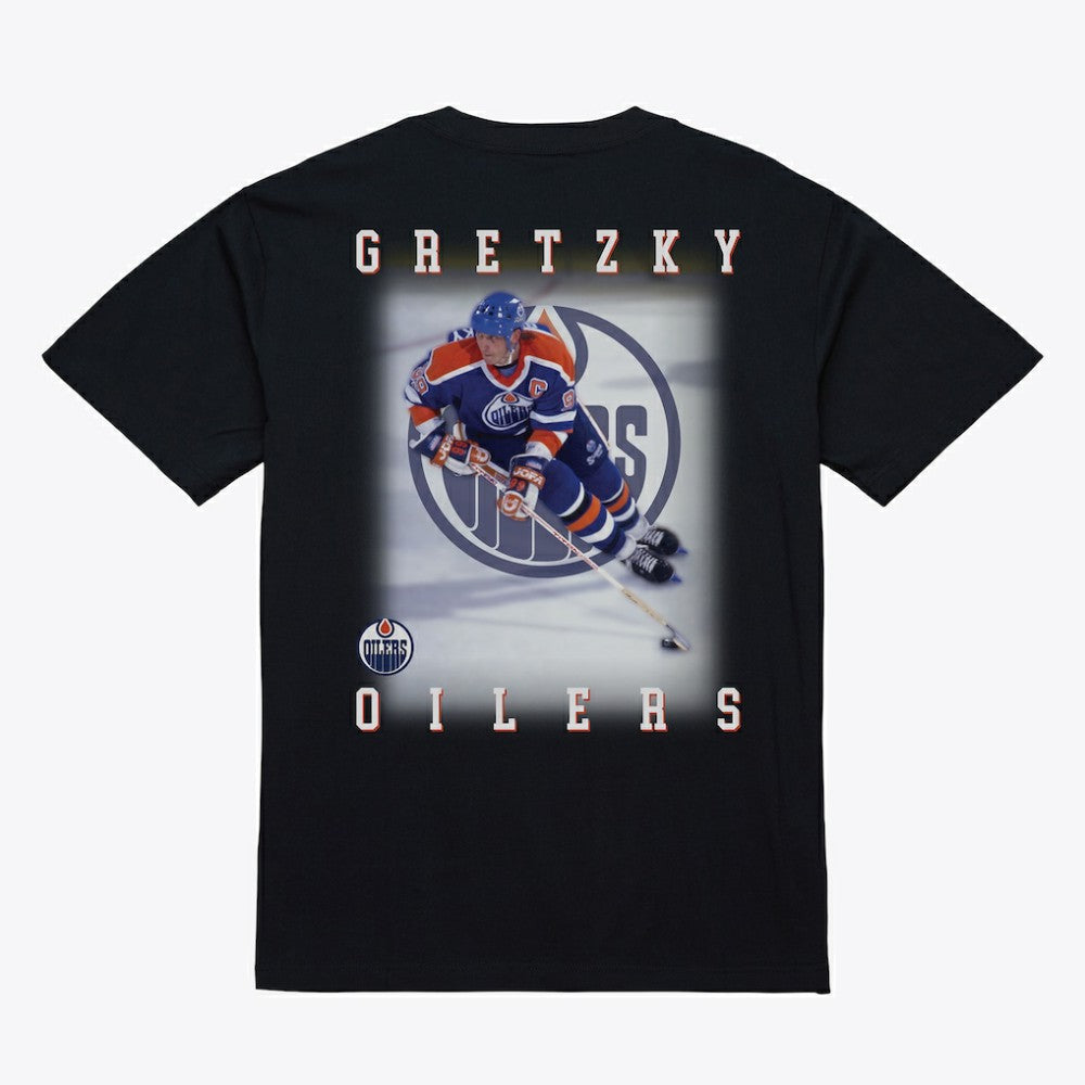NHL Black Wayne Gretzky Edmonton Oilers Mitchell & Ness Photo T-Shirt
