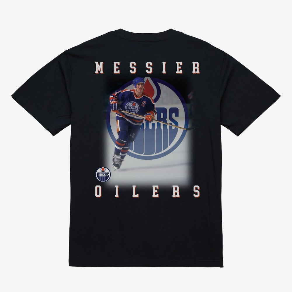 NHL Black Mark Messier Edmonton Oilers Mitchell & Ness Photo T-Shirt