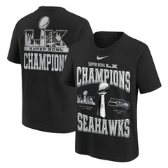 Youth Super Bowl LX Champions Locker Room Trophy Collection Authentic T-Shirt - Seattle Seahawks