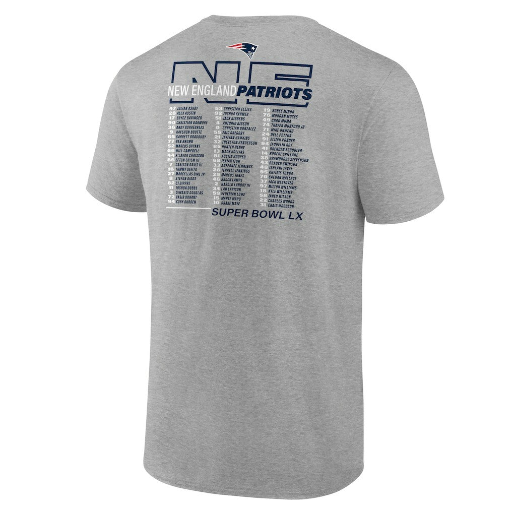 Super Bowl LX Big & Tall Roster T-Shirt - New England Patriots