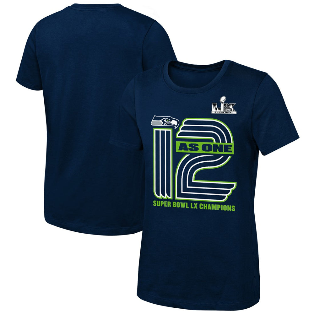Girls Youth Super Bowl LX Champions On Top T-Shirt - Seattle Seahawks