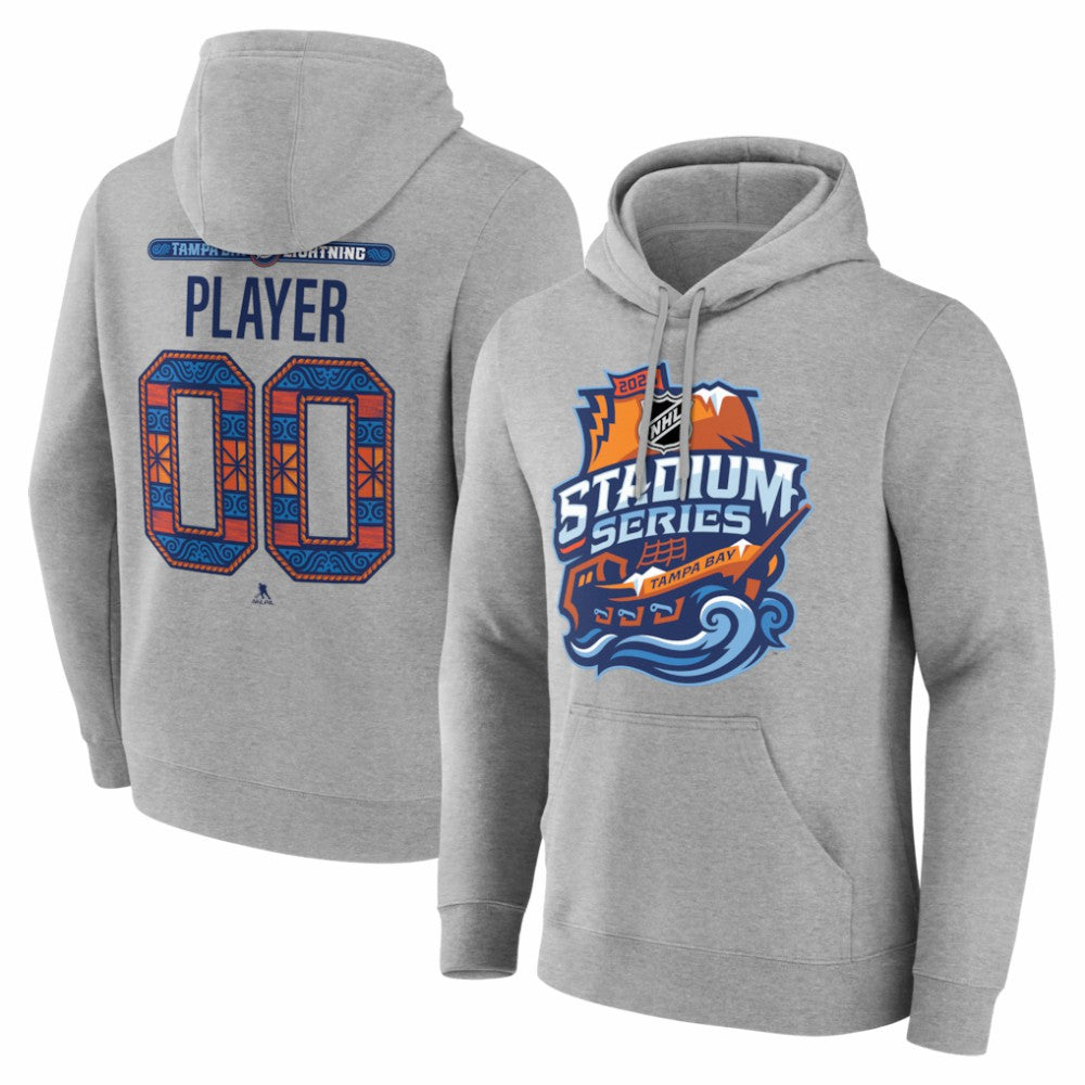 NHL Gray Tampa Bay Lightning 2026 NHL Stadium Series Personalized Name & Number Hoodie