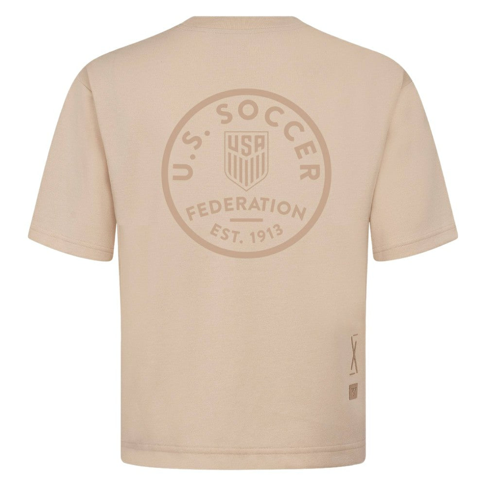 USMNT Levelwear Luxe Signature Knit Transit Tonal T-Shirt -  Khaki