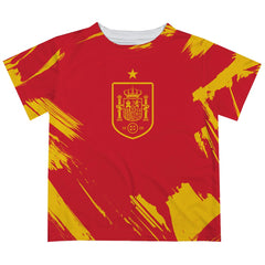 Spain National Team Vive La Fete Youth Paint Brush T-Shirt -  Red