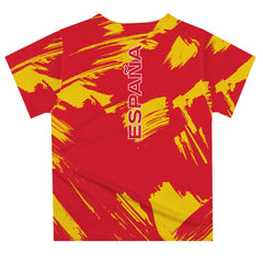 Spain National Team Vive La Fete Youth Paint Brush T-Shirt -  Red