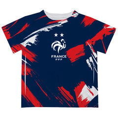 France National Team Vive La Fete Youth Paint Brush T-Shirt -  Navy