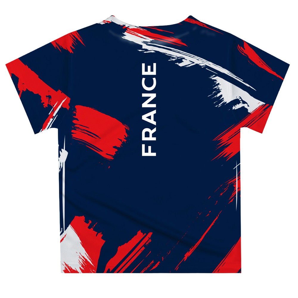 France National Team Vive La Fete Youth Paint Brush T-Shirt -  Navy