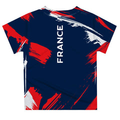France National Team Vive La Fete Youth Paint Brush T-Shirt -  Navy
