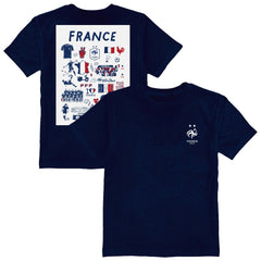 France National Team Vive La Fete Youth Impressions Artwork T-Shirt -  Navy