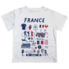 France National Team Vive La Fete Youth Impressions Artwork T-Shirt -  White
