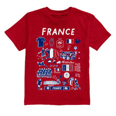 France National Team Vive La Fete Youth Impressions Artwork T-Shirt -  Red