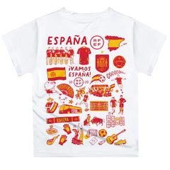 Spain National Team Vive La Fete Youth Impressions Artwork T-Shirt -  White