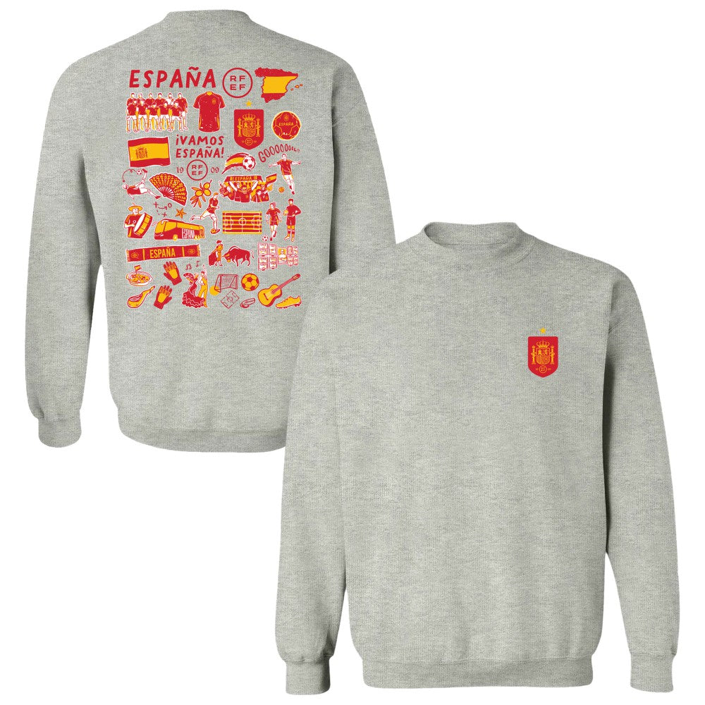 Spain National Team Vive La Fete Women's Impressions Artwork Sweatshirt -  Gray