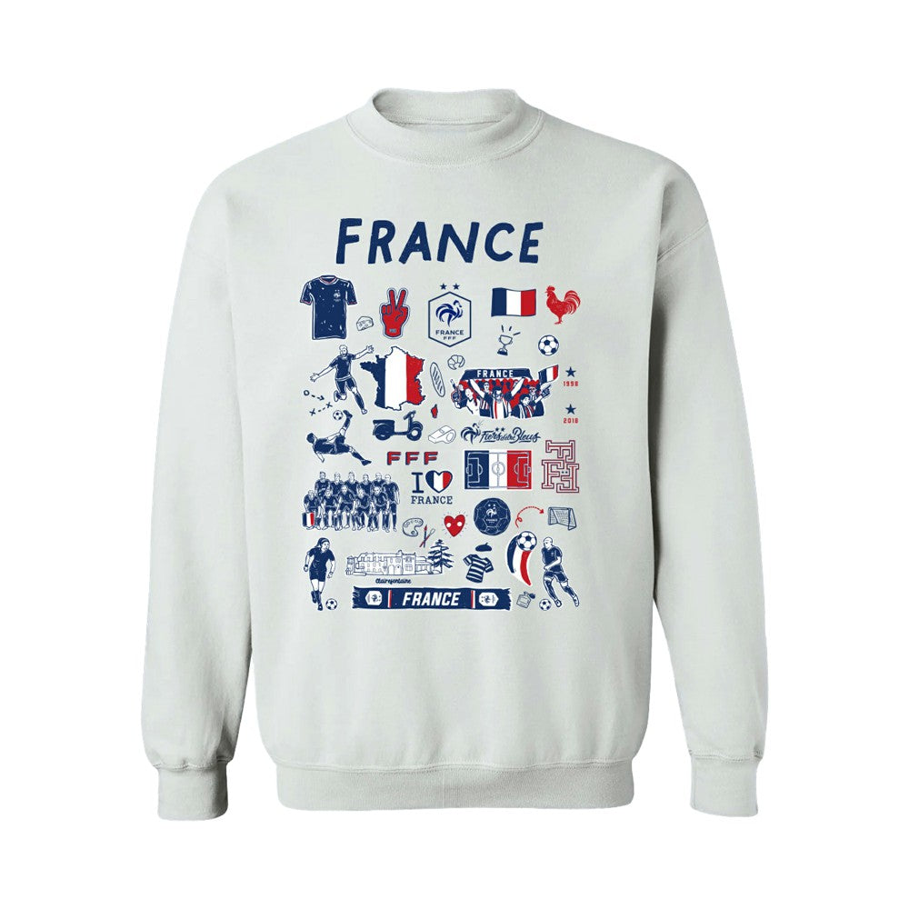 France National Team Vive La Fete Women's Impressions Artwork Sweatshirt -  White