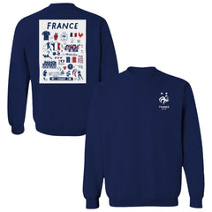 France National Team Vive La Fete Women's Impressions Artwork Sweatshirt -  Navy