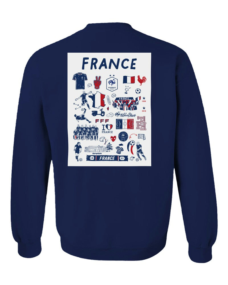 France National Team Vive La Fete Women's Impressions Artwork Sweatshirt -  Navy