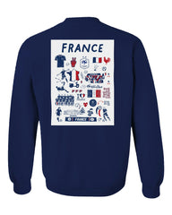 France National Team Vive La Fete Women's Impressions Artwork Sweatshirt -  Navy