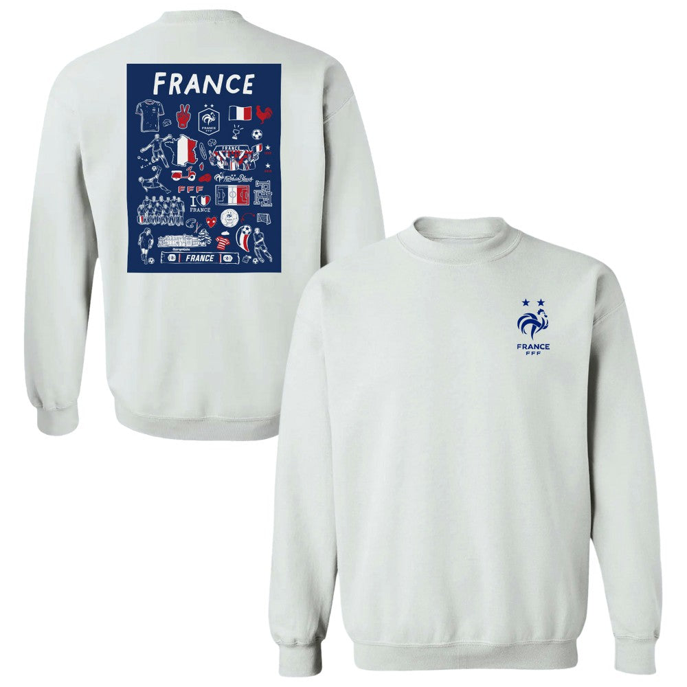 France National Team Vive La Fete Women's Impressions Artwork Sweatshirt -  Gray